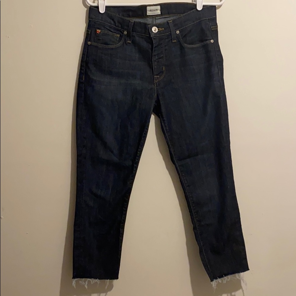 Hudson Mid Rise Dark Wash Capri Jeans Size 28